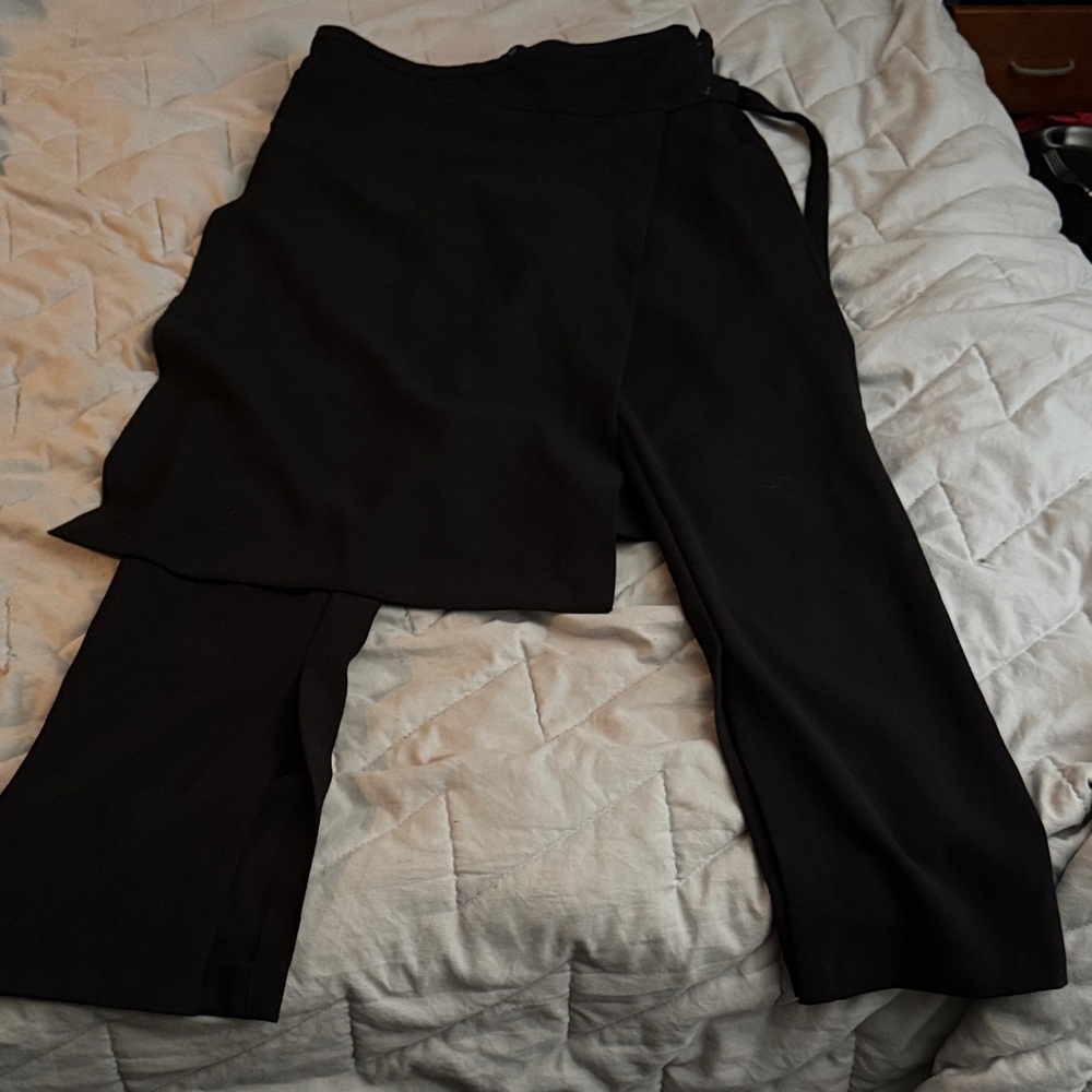 Zara Black pants with attached skirt Women's Pants